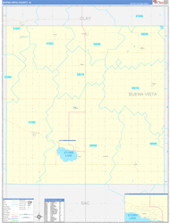 Buena Vista County, IA Wall Map Zip Code Basic Style 2024